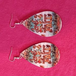Double-Sided "Just A Girl Who Loves Fall" Pierced Earrings